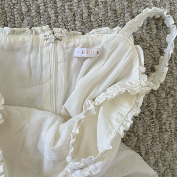 Vici White Cotton Button Dress - Picture 4 of 7